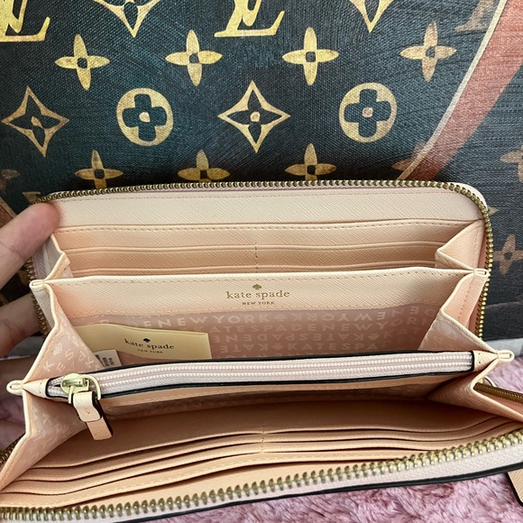 Kate Spade Neda Newbury Lane Saffaino Leather Wallet Blush Pink EUC - Picture 7 of 13